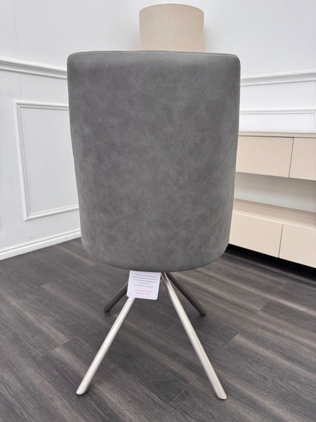 Furniture Village Grigio grey fabric swivel dining chair (Pre-sale)6