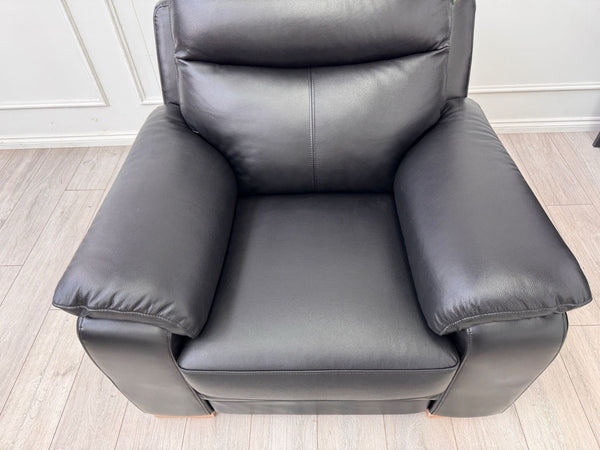 DFS Laiken Black Genuine Leather Armchair Electric Power Recliner12