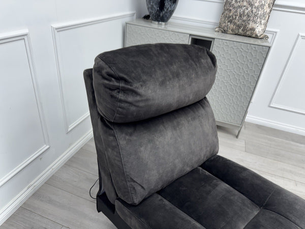 Sofology Radleigh Middle Section Power Recliner & Headrest Velvet Charcoal Grey4