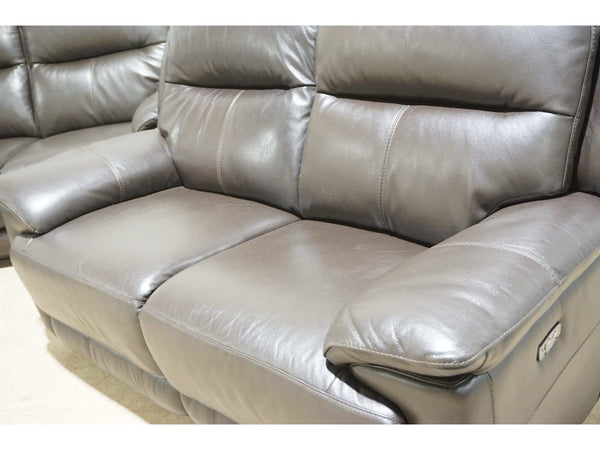 FV Touch chocolate brown leather Power Recliner 2+2 seater sofas Set1