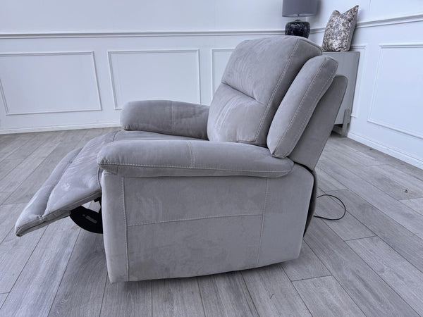Furniture Village Touch Grey Fabric Power Recliner Armchair7