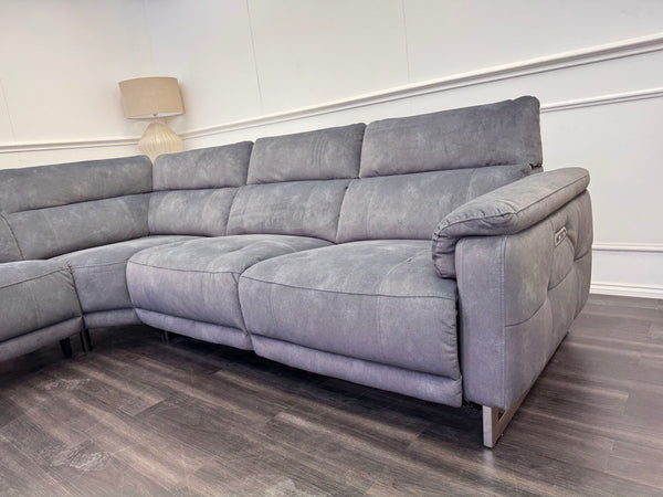 Furniture Village Moet Dark Grey Fabric Power Recliner Corner Sofa Headrests13