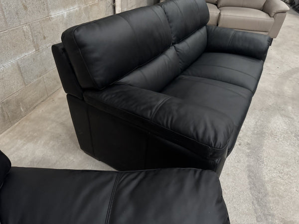 Furniture Village Cozee Black Leather Standard 3 & 2 Seater Sofa Set4