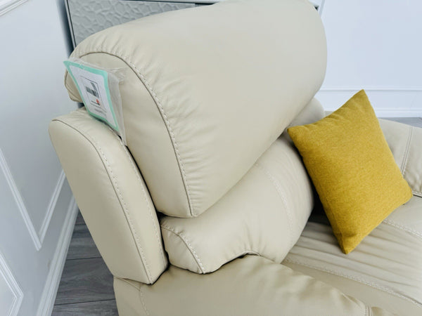 FV Link Beige Genuine Leather Pwr Recliner Armchair + Headrest + Rocking12