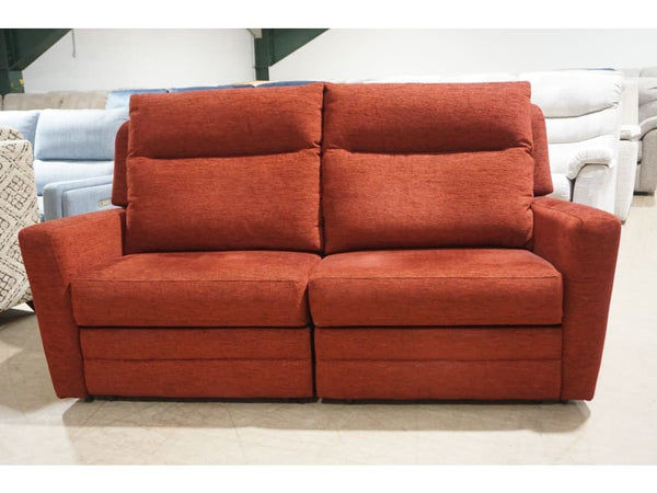 Parker Knoll Chicago terracotta mix fabric electric reclining 3 seater sofa1