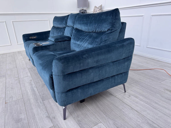 Sofology Renato 2.5 Seater Sofa + Centre Console Navy Blue Velvet Fabric9