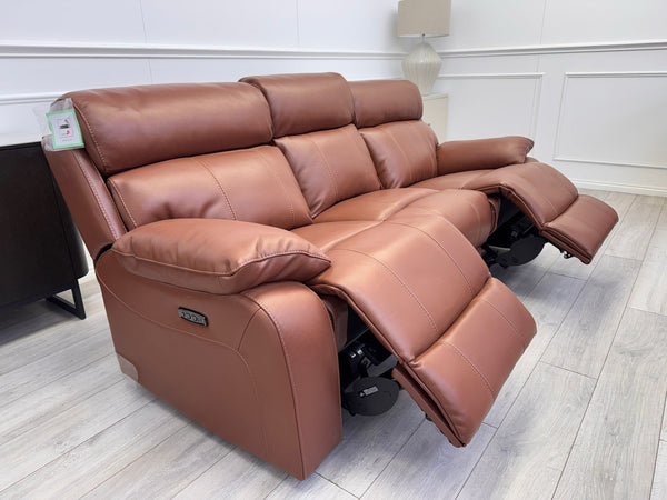 Furniture Village Moreno Power Recliner 3 Seater Sofa Brown Leather17