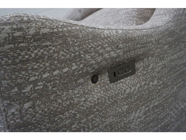 Parker Knoll Berkley beige patterned fabric power recliner 2 seater sofa   heat3