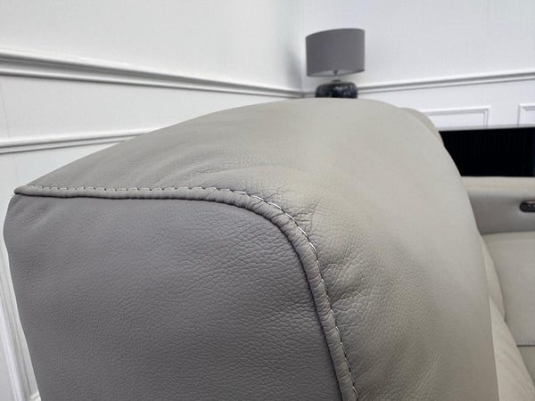 Furniture Village New York Power Recliner 3 Seater Sofa Pale Grey Leather4