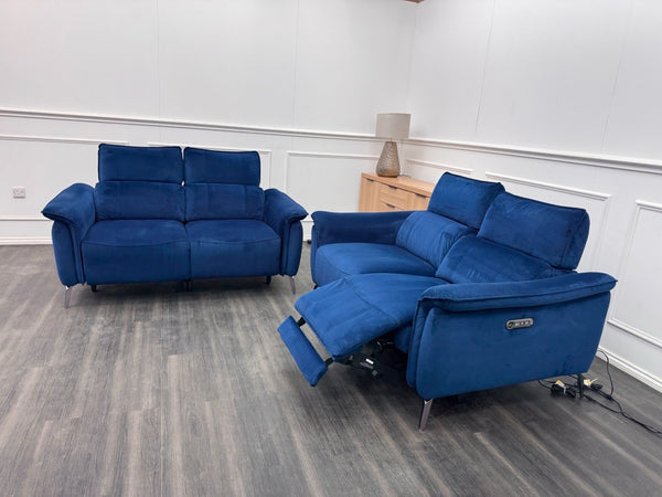 FV Jude 2+2 Seater Sofa Set Power Recliners with Telescopic Headrests Navy Blue13