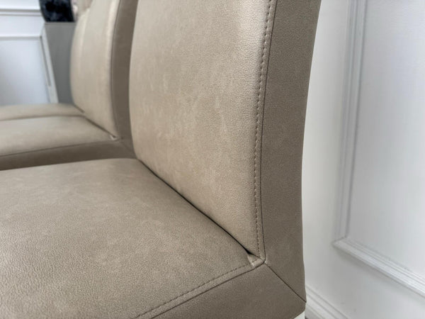 ALF Fascina Set of 6 Faux Leather Dining Chairs Taupe/ Cream RRP £3,44713