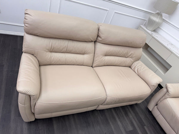 Furniture Village Chicago 3 & 2 Seater Sofa Set Power Recliner Pebble Leather21