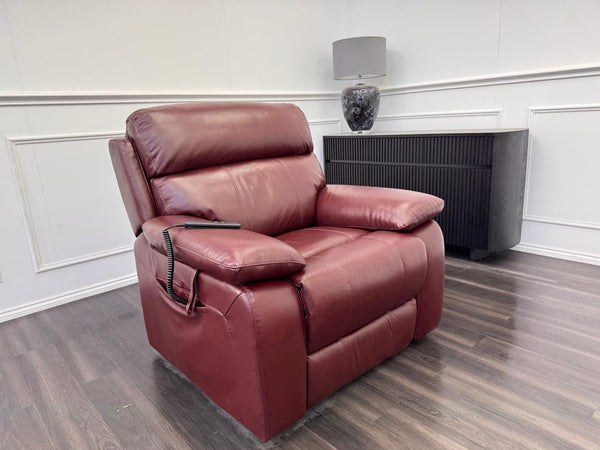 Furniture Village Moreno Lift and Rise Recliner Armchair Burgundy Leather11