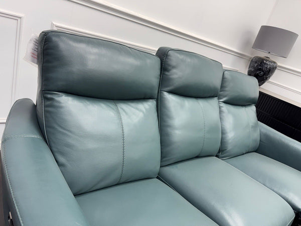 Furniture Village Petit 3 & 3 Seater Sofa Set Power Recliner Lake Green Leather7