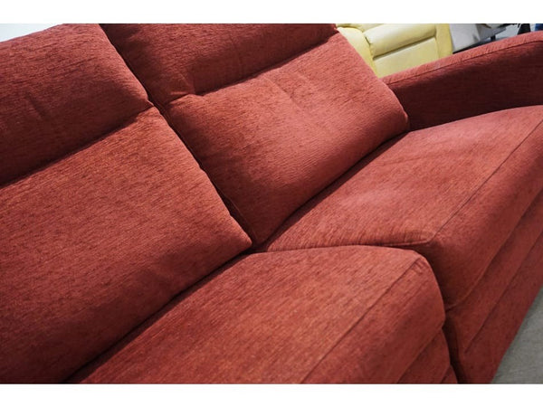 Parker Knoll Chicago terracotta mix fabric electric reclining 3 seater sofa3