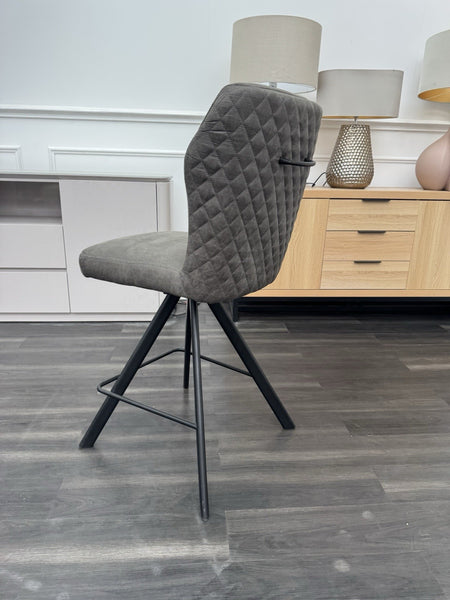 FV Loki Grey Fabric Swivel Dining Barstool With Handle (Choose Quantity)4