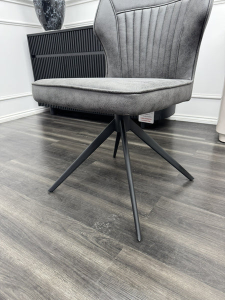 Furniture Village Aydin Charcoal Grey Faux Leather Swivel Dining Chair6