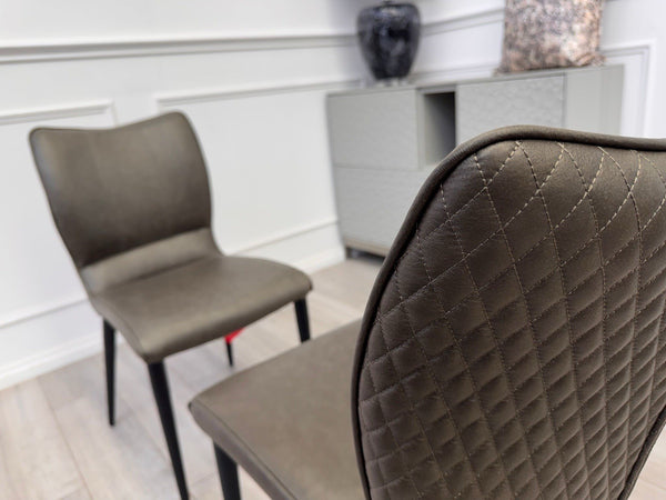 Furniture Village Murcia Grey Faux Leather Pair Of 2  Dining Chairs1