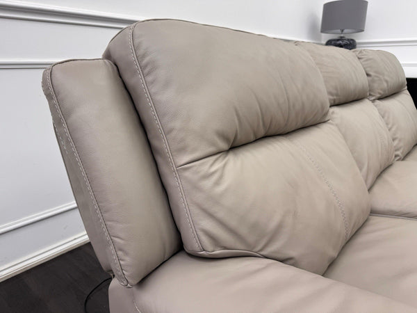 Furniture Village TOUCH 3 Seater Power Recliner Sofa Taupe Leather8