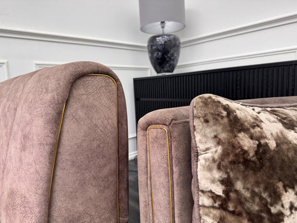 FURNITURE VILLAGE ARIANA 2 Seater Sofa Cuddle Set Classic Back Dapple Chocolate3