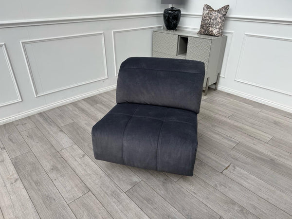 Sofology Marvella Flecked Charcoal Grey Velvet Middle Section Power Recliner1