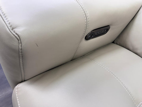 Furniture Village New York Power Recliner 3 Seater Sofa Pale Grey Leather10
