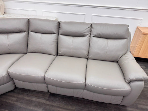 Furniture Village Snug Static L-Shape Corner Sofa In Grey Leather6