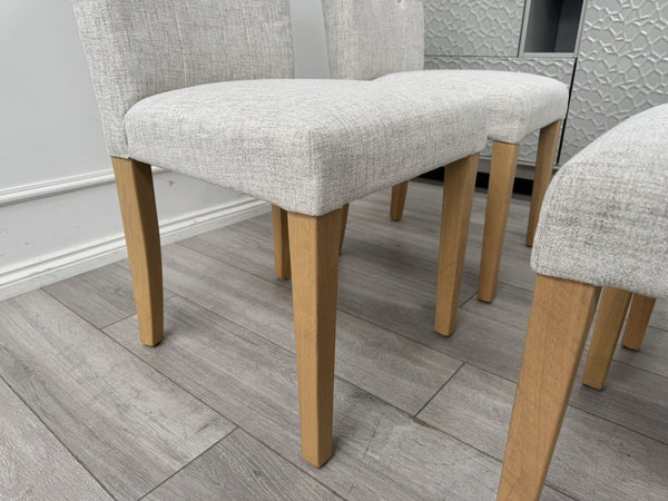 Furniture Village Augusta Cream Fabric Set Of 4 Roll Back Dining Chairs3