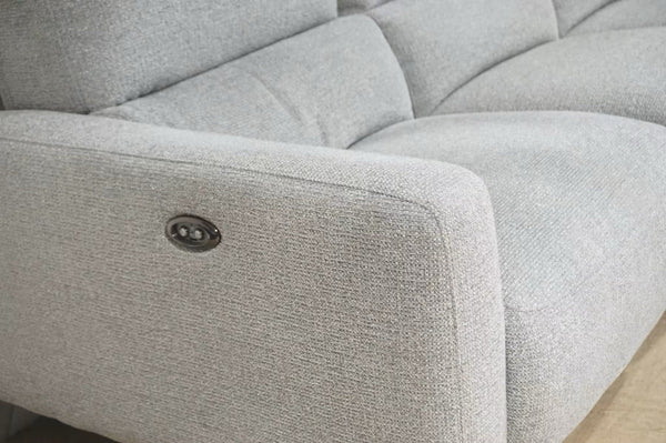 FV Grey mix cross weave fabric electricreclining 3 piece corner Sofa4