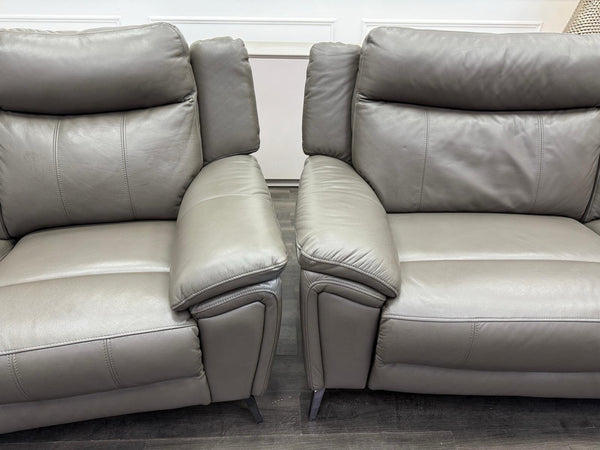 DFS Wren Power Recliner 3+2 Seater Sofa Set In Grey Leather8