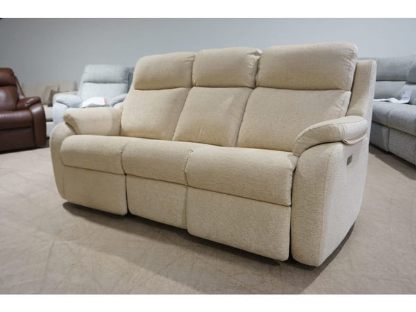 G Plan Kingsbury boucle oyster fabric electric reclining 3 seater sofa1