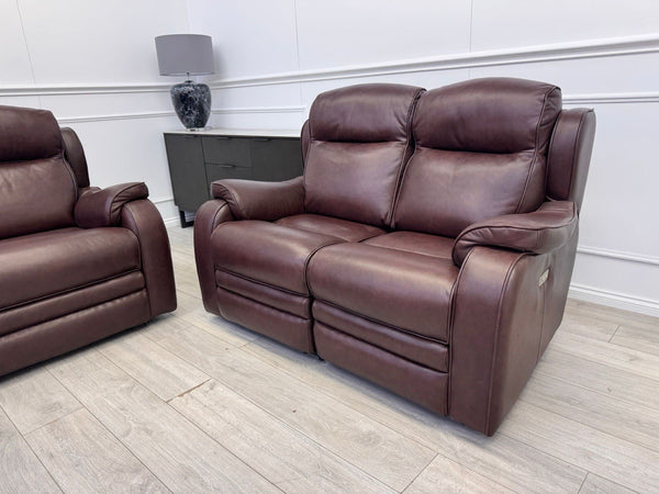 Parker Knoll Boston Burgundy Leather Power Recliner 3+2 Seater Sofa RRP £409911