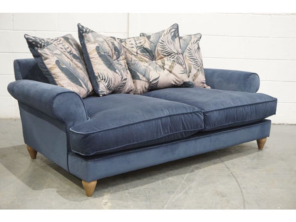 Parker Knoll Bronwyn african sapphire fabric pillow back 3 seater sofa2