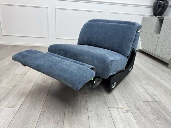 Sofology Plaza Middle Section Power Recliner & Headrest Chenille Denim Blue2