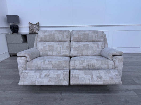 G Plan Thornbury 3 Seater Sofa Patterned Beige Fabric Power Recliner1