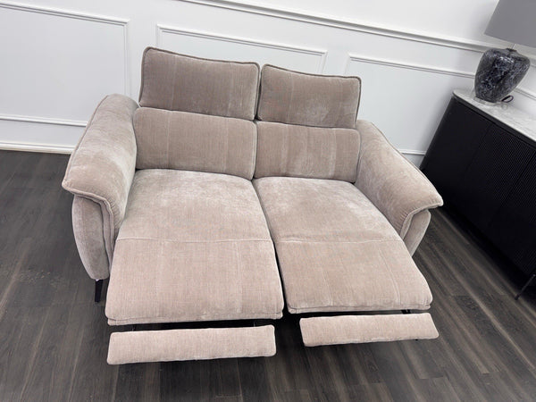 FV Jude 2 Seater Beige Chenille Power Recliner Sofa with Telescopic Headrests14