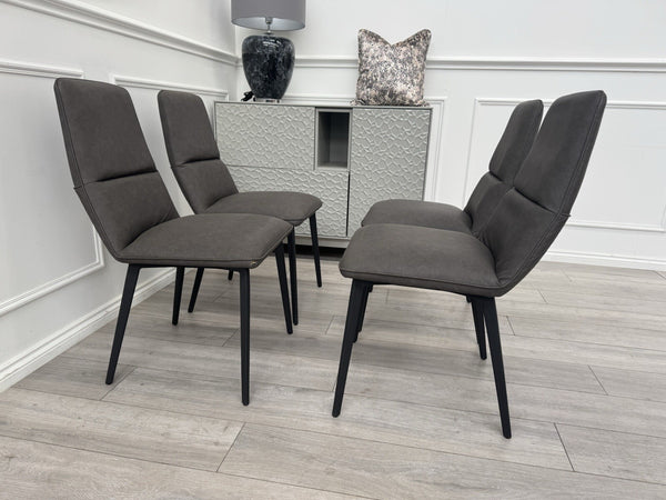 Furniture Village Bodahl Odin Set of 4 Grey Suede Dining Chairs8