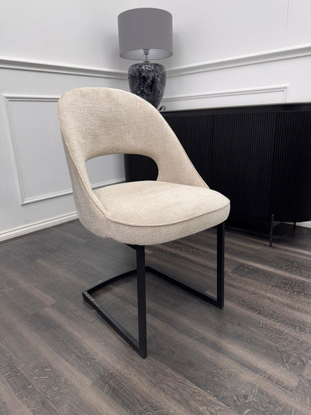 Furniture Village Tiber Alabaster fabric cantilever dining chair (Pre-sale)0