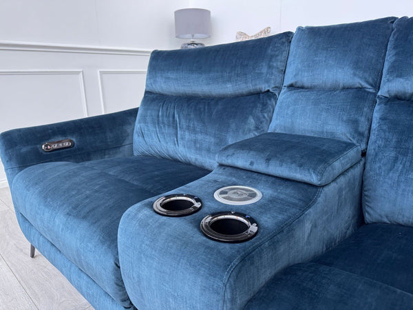 Sofology Renato 2.5 Seater Sofa + Centre Console Navy Blue Velvet Fabric17