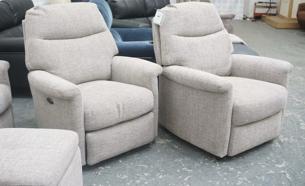 FV Lille mink fabric Power Recliner 3 seater + 2x Armchairs (1 Static) Sofa Set3