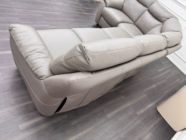 Furniture Village Snug Static L-Shape Corner Sofa In Grey Leather12