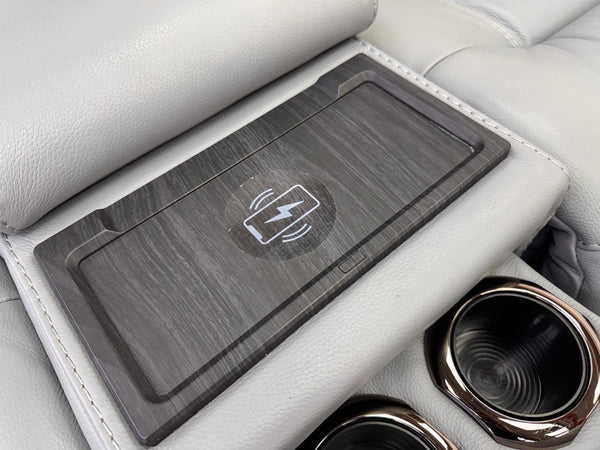 Furniture Village Link Power Recliner 2 Seater + 2x Armchairs Set Grey Leather7