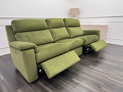 G Plan Thornbury Large 3 Seater Sofa Olive Velvet Power Recliner&Headrest&Lumbar0