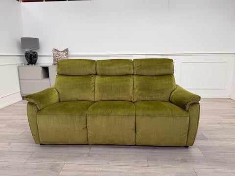 Sofology Parker Static 3 Seater Green Fabric Sofa0