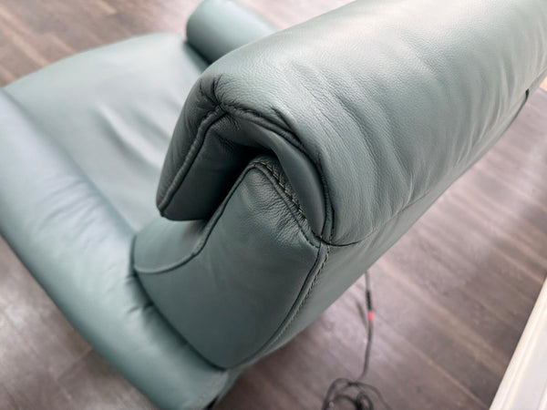 Furniture Village Rowen Lake Green Leather Armchair Pwr Recliner+Swivel+Rocking9