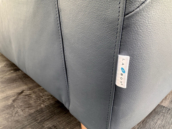 LA Z BOY Vienna Static 3 & Power Recliner 2 Seater Sofa Set Blue Leather6