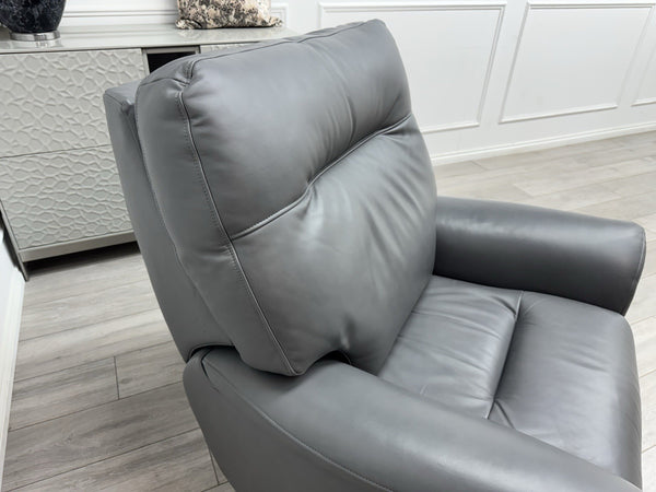 Parker Knoll Hudson 23 Grey Leather Armchair Power Recliner & Headrest & Lumbar20