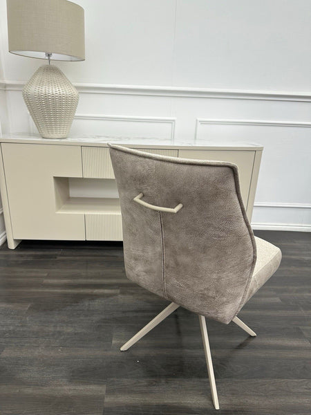 FV Mirage Taupe Beige Fabric Swivel Dining Chair (Choose Quantity)2