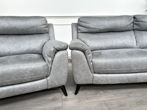 Furniture Village Contempo Grey 3 Seater Sofa Power Recliner Armchair RRP £3,7859
