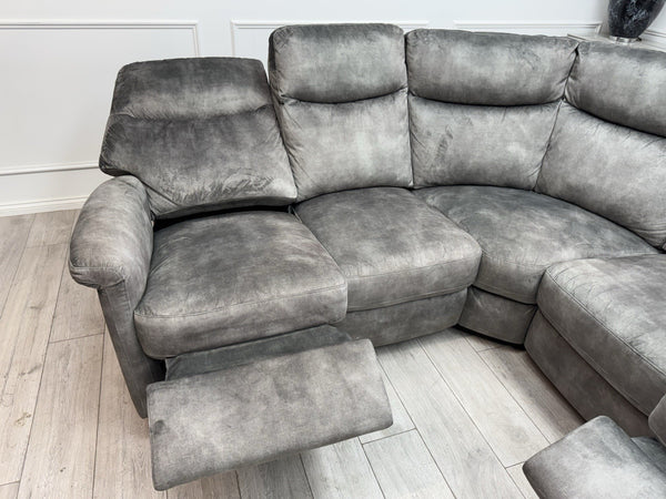 Furniture Village Lilly Corner Sofa In Grey Velvet Power Recliner3